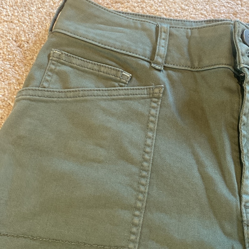 Anthropologie Pilcro Cotton Straight Leg Pants Army Green Sz 26 - Picture 2 of 11